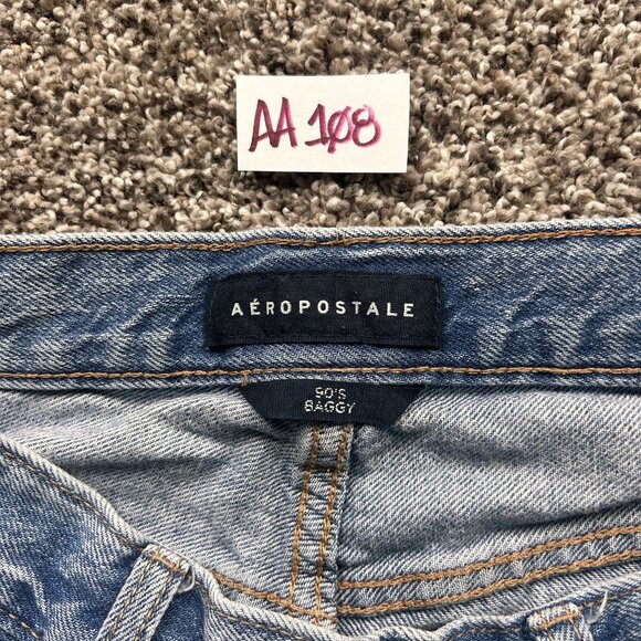 Aeropostale 90s Baggy Distressed Jeans Size 2 Regular - Picture 9 of 9